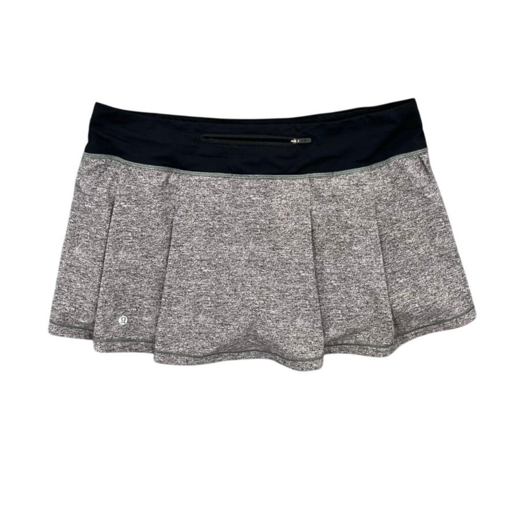 Lululemon Pace Rival Skirt Size 12 13" Heather Lux Multi Black / Black
